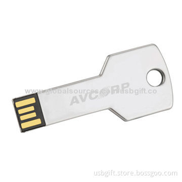 USB Flash Disk, 8GB, Key Shape, Stainless Steel Material